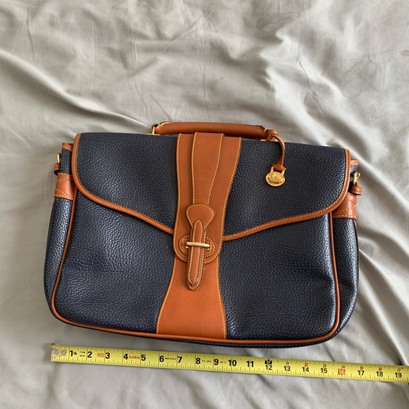 Dooney & Bourke Navy and Tan Leather Briefcase - Picture 4 of 15